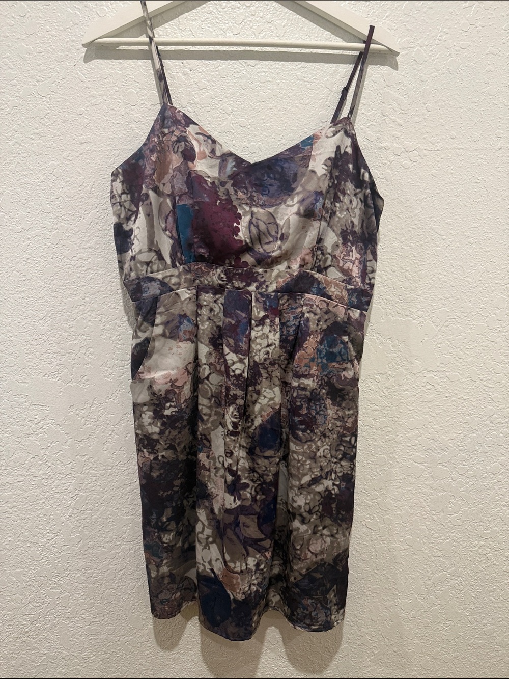 Forever 21 Purple and Blue Floral Midi Slip Dress
